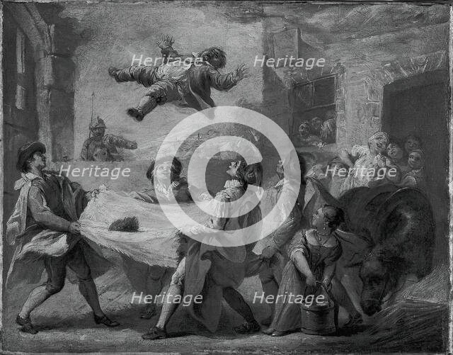 Sancho Panza Being Tossed in a Blanket, 1723/24. Creator: Pierre Charles Tremolieres.