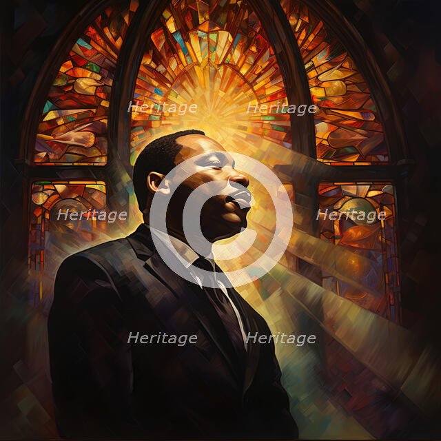 AI IMAGE - Portrait of Martin Luther King Jr, 1960s, 2023. Creator: Heritage Images.
