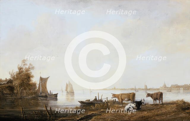 View of the (Old) Maas near Dordrecht, between c1644 and c1645. Creator: Aelbert Cuyp.