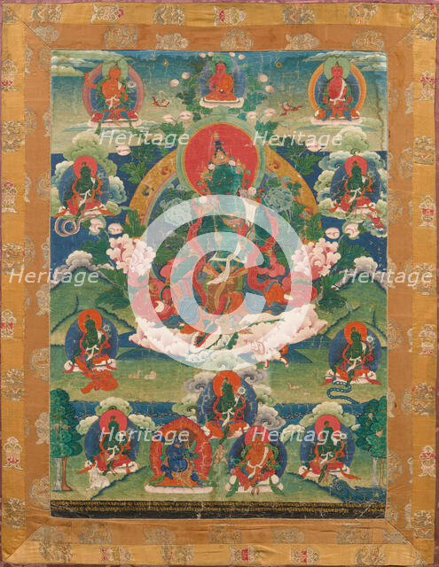 Thangka of Green Tara, Savior from the Eight Dangers, 18th century. Creator: Tibetan culture.