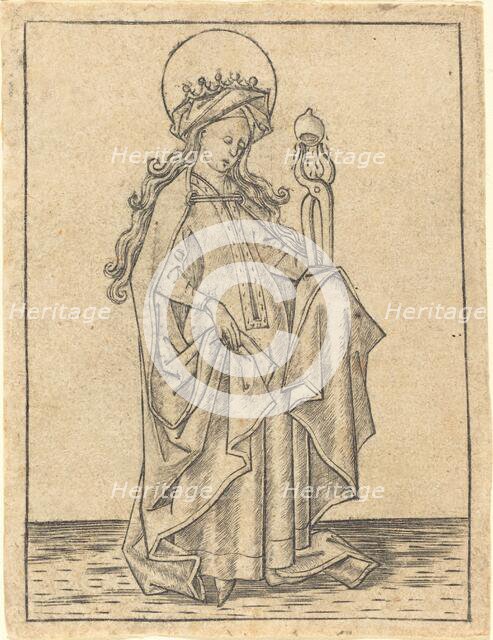 Saint Agatha, c. 1465. Creator: Israhel van Meckenem.