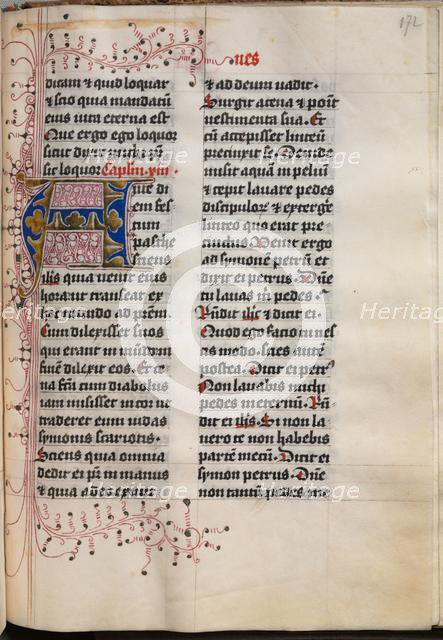 Gospel Book with Evangelist Portraits: Decorated Initial, c. 1480. Creator: Hausbuch Master (German).