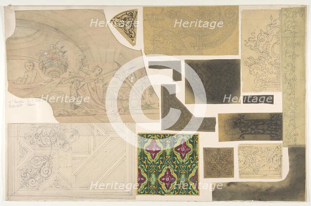 Fifteen Sketches for Ceiling and Cove Designs, Hôtel Rothschild, Vienna, second half 19th century. Creators: Jules-Edmond-Charles Lachaise, Eugène-Pierre Gourdet.