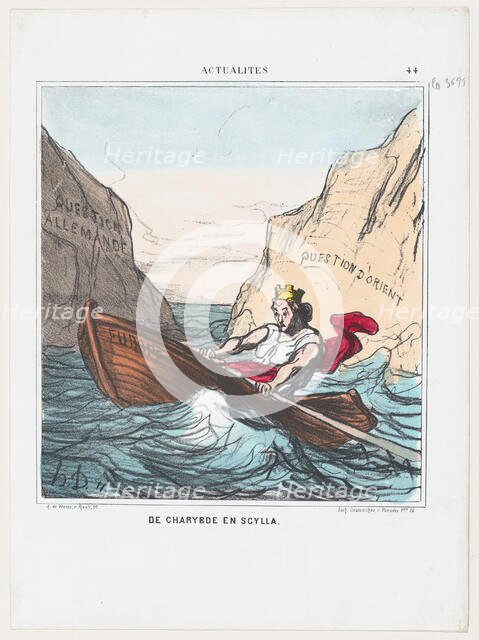 De Charybde en Scylla, 1869.  Creator: Honore Daumier.