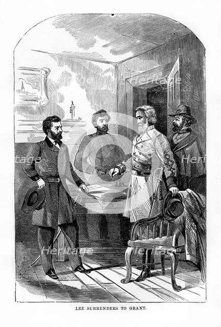 Robert E Lee surrenders to Ulysses S Grant, 9 April 1865, (1872). Artist: Unknown