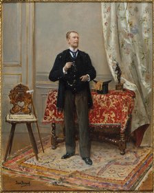 Portrait of Edmond Taigny (1828-1906), historian and collector, c1890. Creator: Jean Beraud.