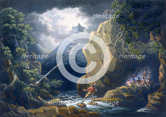 The Flash of Lightening: Caught in a Mountain Storm, pub. 1805. Creator: Philip James (Jacques) de Loutherbourg (1740-1812) after.