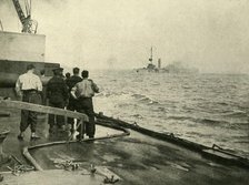 The sinking of the German cruiser 'Mainz', 28 August 1914, (c1920). Creator: Unknown.