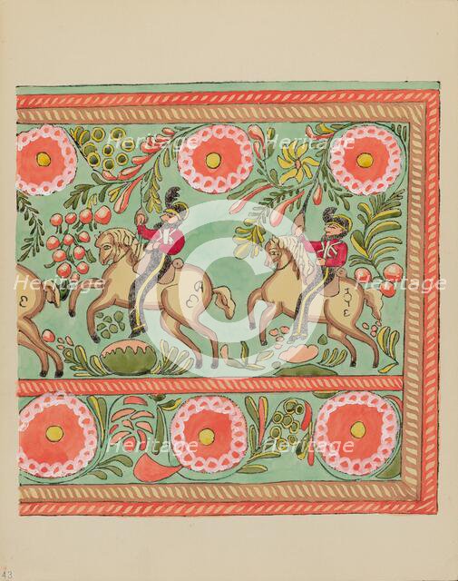 Plate 43: Painted Chest Design: From Portfolio "Spanish Colonial Designs of New Mexico", 1935/1942. Creator: Unknown.