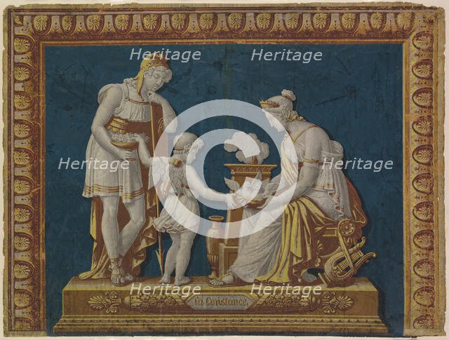 La Constance Wallpaper Fire Board, France, 1790/95. Creator: Unknown.