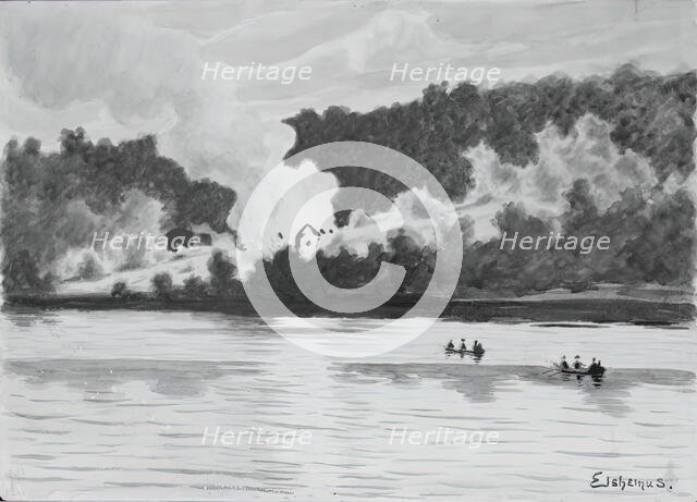 Fire Seen From East Lyme, Connecticut, 1900. Creator: Louis Michel Eilshemius.