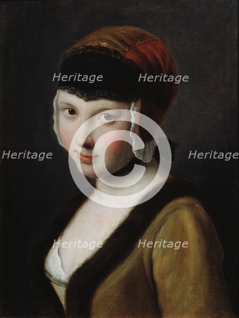 'A Girl with a Black Mask', mid 18th century. Artist: Pietro Rotari