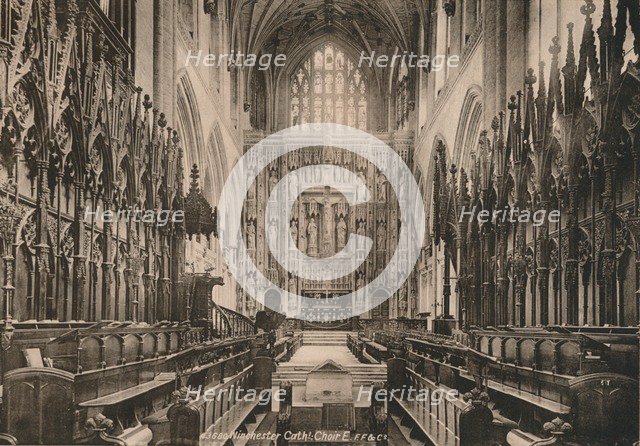 Choir of Winchester Cathedral, Hampshire, early 20th century(?). Artist: Unknown.