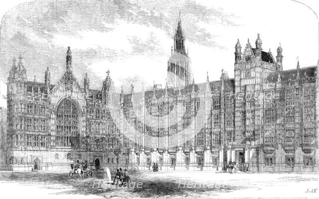 The Peers-Front, New Palace of Westminster, 1856.  Creator: J. & A.W..