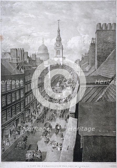 Cheapside, London, 1823. Artist: Thomas Mann Baynes