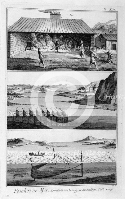 Sea fishing, herring and sardines, 1751-1777. Artist: Unknown
