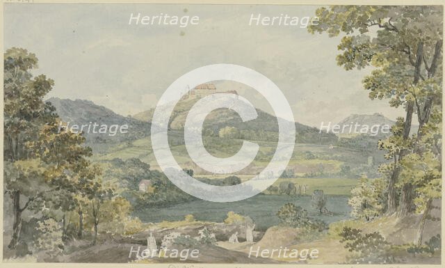 View of Wartburg Castle on the way to Johannistal, c1795-1799. Creator: Georg Melchior Kraus.