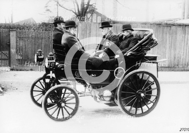 Gottlieb Daimler in an 1891 Canstatt Daimler, 1891. Artist: Unknown