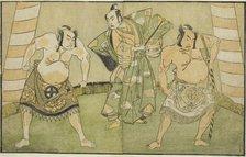 The Actors Nakamura Sukegoro II as Matano no Goro (right), Onoe Kikugoro I as Soga no..., c. 1772. Creator: Shunsho.