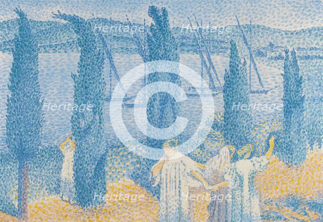 La Promenade Ou Les Cypres, 1897. Creator: Henri-Edmond Cross.