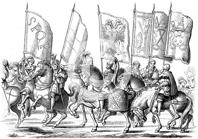 Standards of the church and the empire, 1529-1530 (1849).Artist: Lucas Cranach the Elder