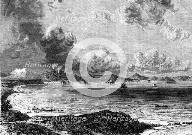 Lake Taupo, North Island, New Zealand, 1886.Artist: Eugene Ciceri