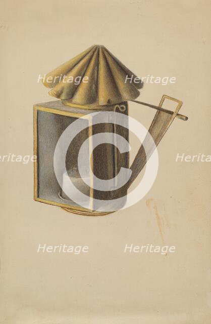 Brass Lantern, c. 1936. Creator: Margaret Stottlemeyer.