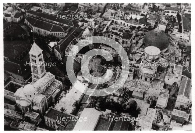 Aerial view of the Church of the Holy Sepulchre, Jerusalem, Palestine, from a Zeppelin, 1931 (1933). Artist: Unknown