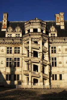 The spiral staircase, Francis I wing, Blois, France, 16th century (2019). Creator: Unknown.