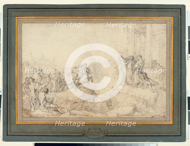 Marcus Curtius Leaping into the Chasm, c.1718. Creator: Giovanni Paolo Panini.