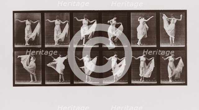Woman dancing, Plate 107 from Animal Locomotion, 1887 (photograph)
