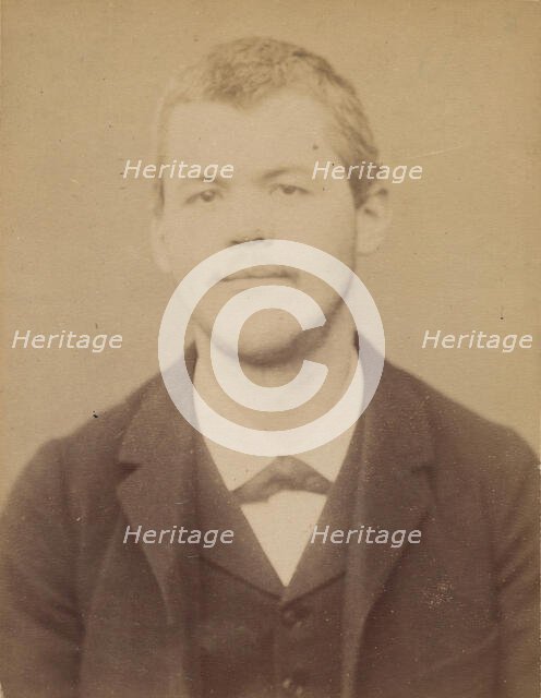 Baerisvuyl. Frédéric, Jean. 28 ans, né à Fribourg (Suisse). ébéniste. Anarchiste. 8/1/93., 1893. Creator: Alphonse Bertillon.