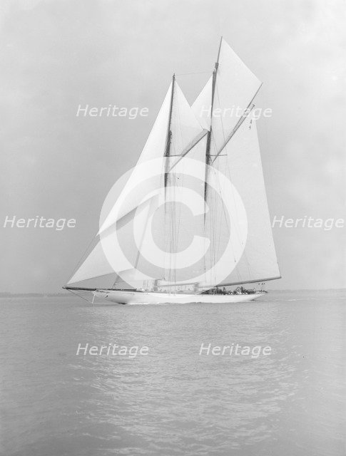 The 380 ton A Class schooner 'Margherita' sailing close-hauled, 1913. Creator: Kirk & Sons of Cowes.