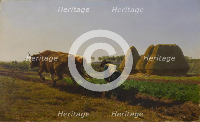 Ploughing Scene, 1854. Creator: Rosa Bonheur.