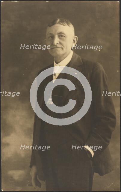 Portrait of a Man with Ornate Watch Fob, 1907-1943. Creator: Louis Fleckenstein.