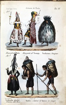 Popular Types of Quito, color engraving.