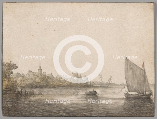 View of IJsselmonde Seen Across the New Maas, c.1640. Creator: Aelbert Cuyp.