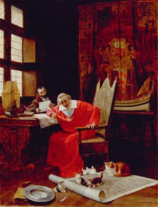 The Cardinal's Leisure, mid or late 19th century. Creator: Charles Édouard Delort.