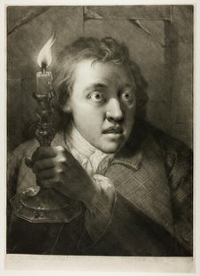 Young Man with a Candle, from Life-Sized Heads, 1760. Creator: Thomas Frye.