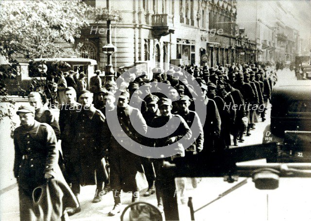 Polish prisoners in Warsaw, Poland. Artist: Unknown