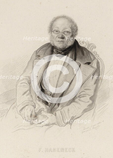 Portrait of the composer François Antoine Habeneck (1781-1849), 1840. Creator: Massard, Léopold (1812-1889).