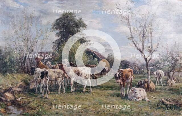 Weaned Calves, 1879. Creator: Mark Fisher.