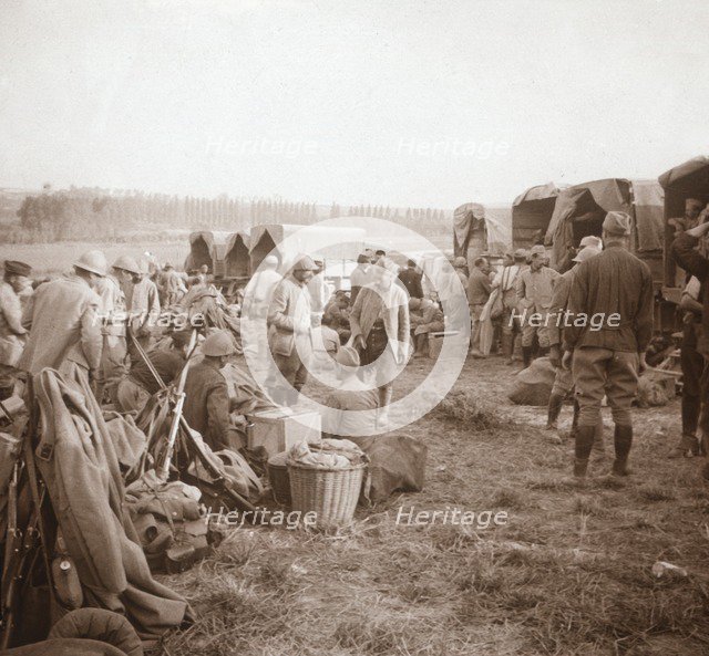 Rest-stop, Genicourt, northern France, c1914-c1918. Artist: Unknown.