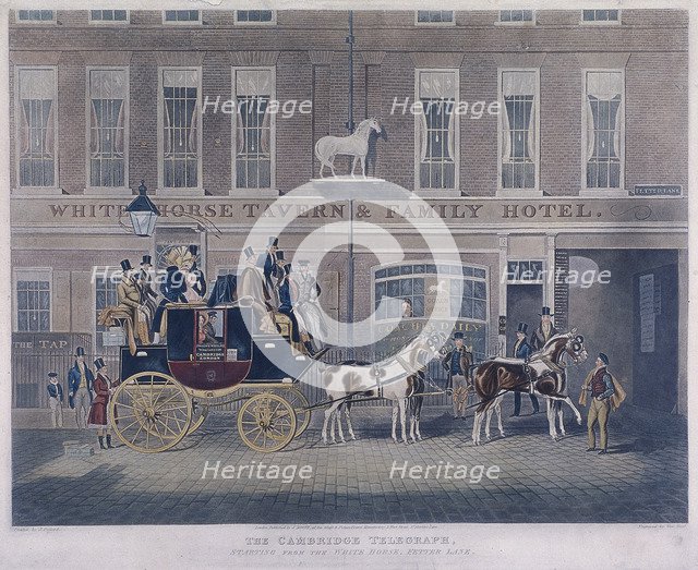 Cambridge Telegraph, Fetter Lane, London, c1830.  Artist: George Hunt