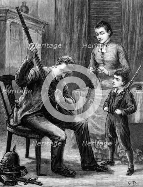 Preparing for the Easter Monday Volunteer Review, 1880. Creator: Unknown.