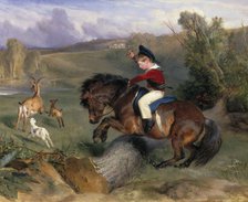 'The First Leap: Lord Alexander Russell on his Pony 'Emerald'', 1829. Artist: Edwin Henry Landseer