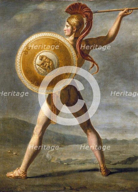 Roman Warrior, 1824. Creator: Workshop of Jacques Louis David.