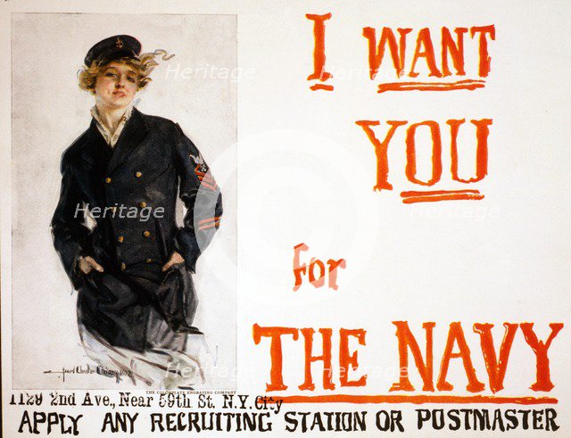 WW1 Recruitment Poster for the US Navy, 1917.