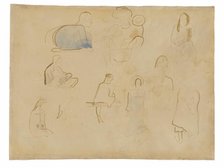 Ten Studies of Tahitian Figures, 1891/93. Creator: Paul Gauguin.
