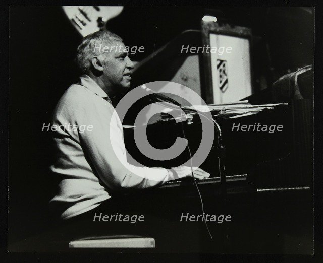 Buddy Rich on piano on his last appearance at the Forum Theatre, Hatfield, Hertfordshire, 1986. Artist: Denis Williams